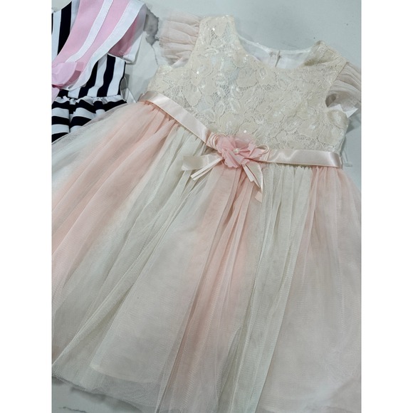 Bonnie Baby Girls 18M Dress Bundle Polka Dot Stripe Tulle Party Dresses - Picture 2 of 5
